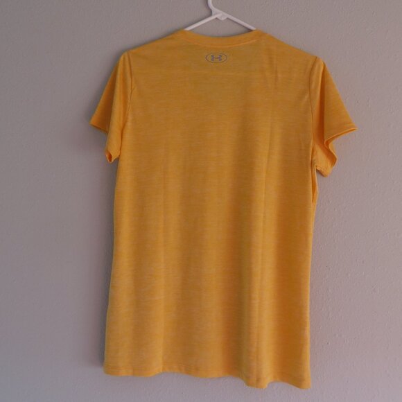 NEW Under Amour Tech™ Twist Women Loose Tshirt Size M Orange V-Neck Short Sleeve - Picture 2 of 8